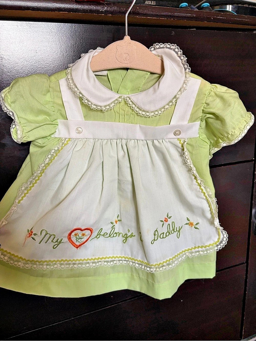 Cradle Togs Vintage My Heart Belongs to Daddy Apron Blouse/Dress